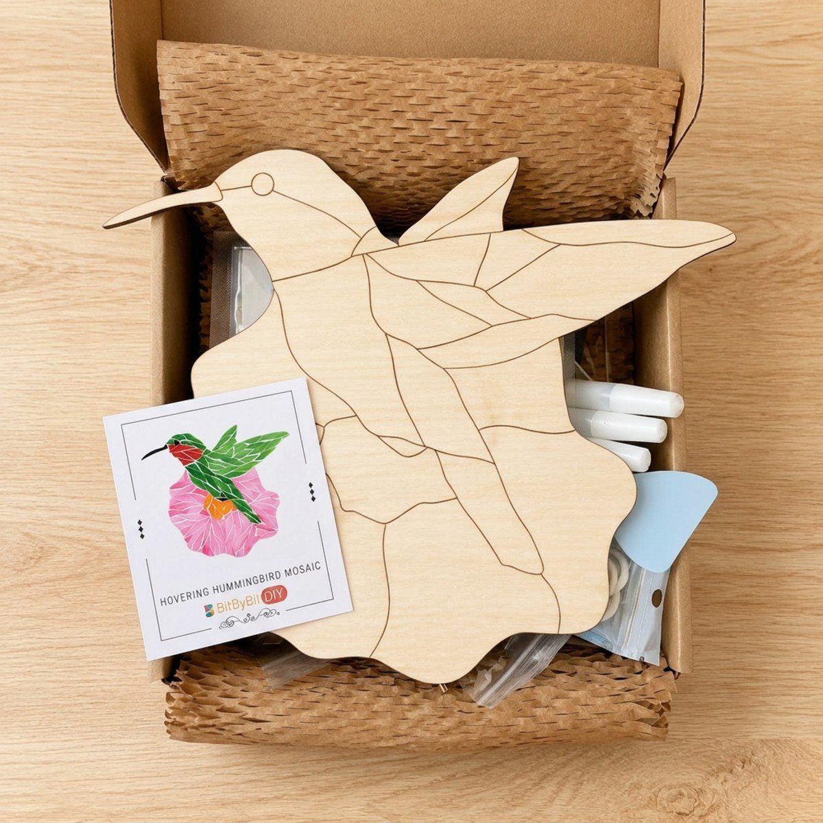 Hovering Hummingbird Glass Mosaic Art Kit