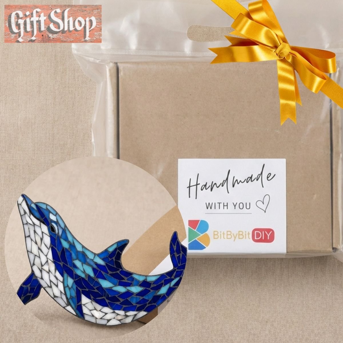 Gentle Dolphin Glass Mosaic Art Kit
