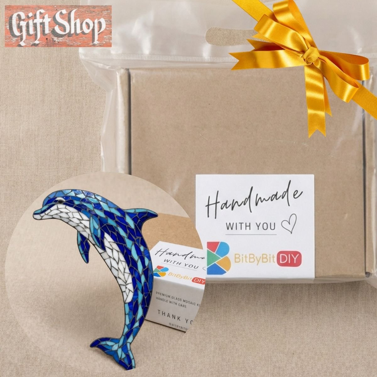 Joyful Dolphin Glass Mosaic Art Kit