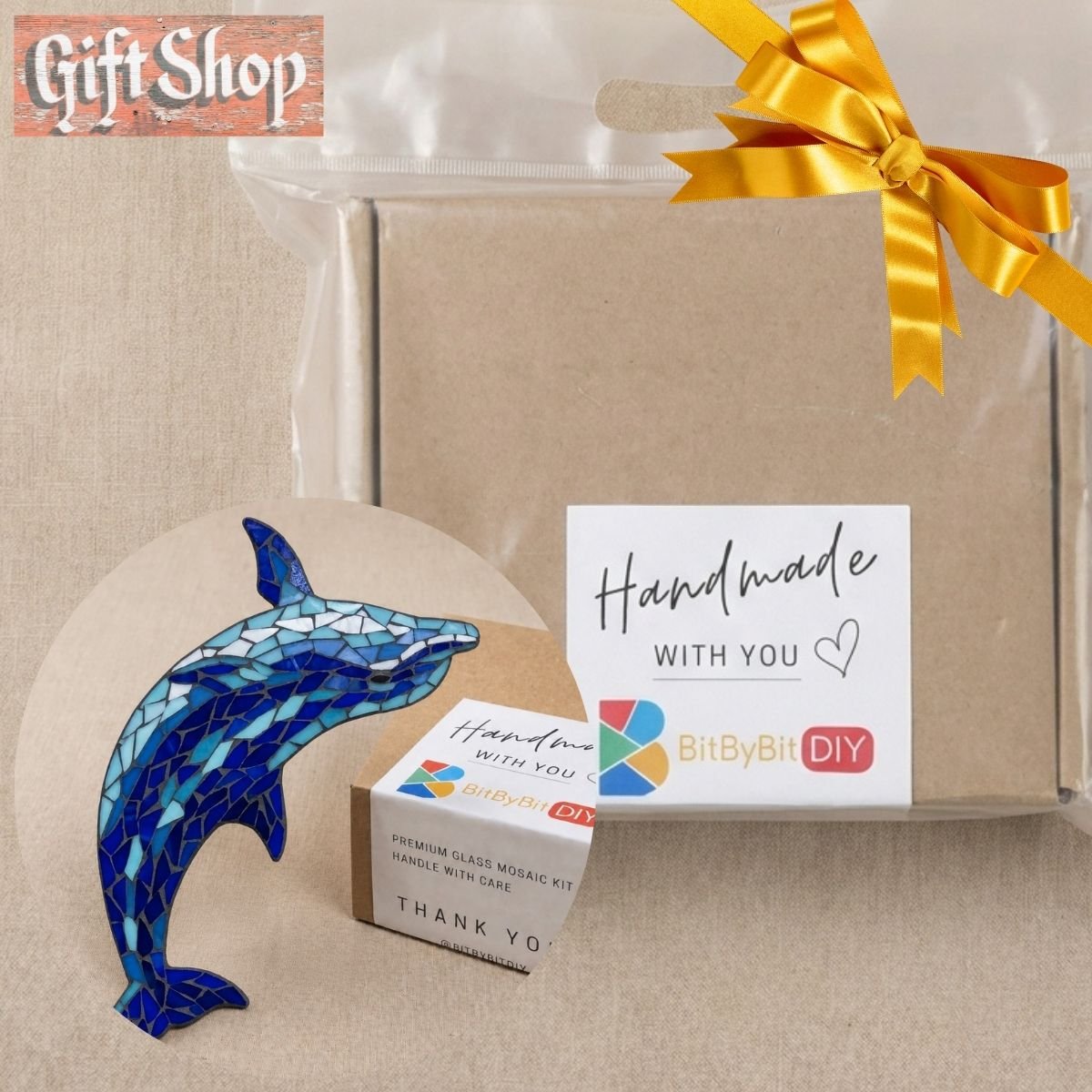 Ocean Dolphin Glass Mosaic Art Kit