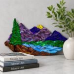 Peaceful Mountain Landscape Glass Mosaic Art Kit