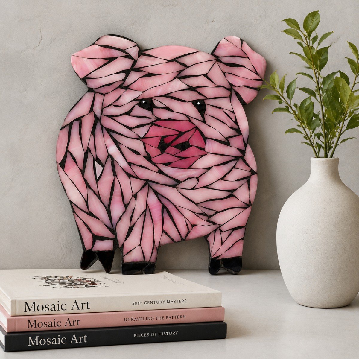 Cheerful Pig Glass Mosaic Art Kit