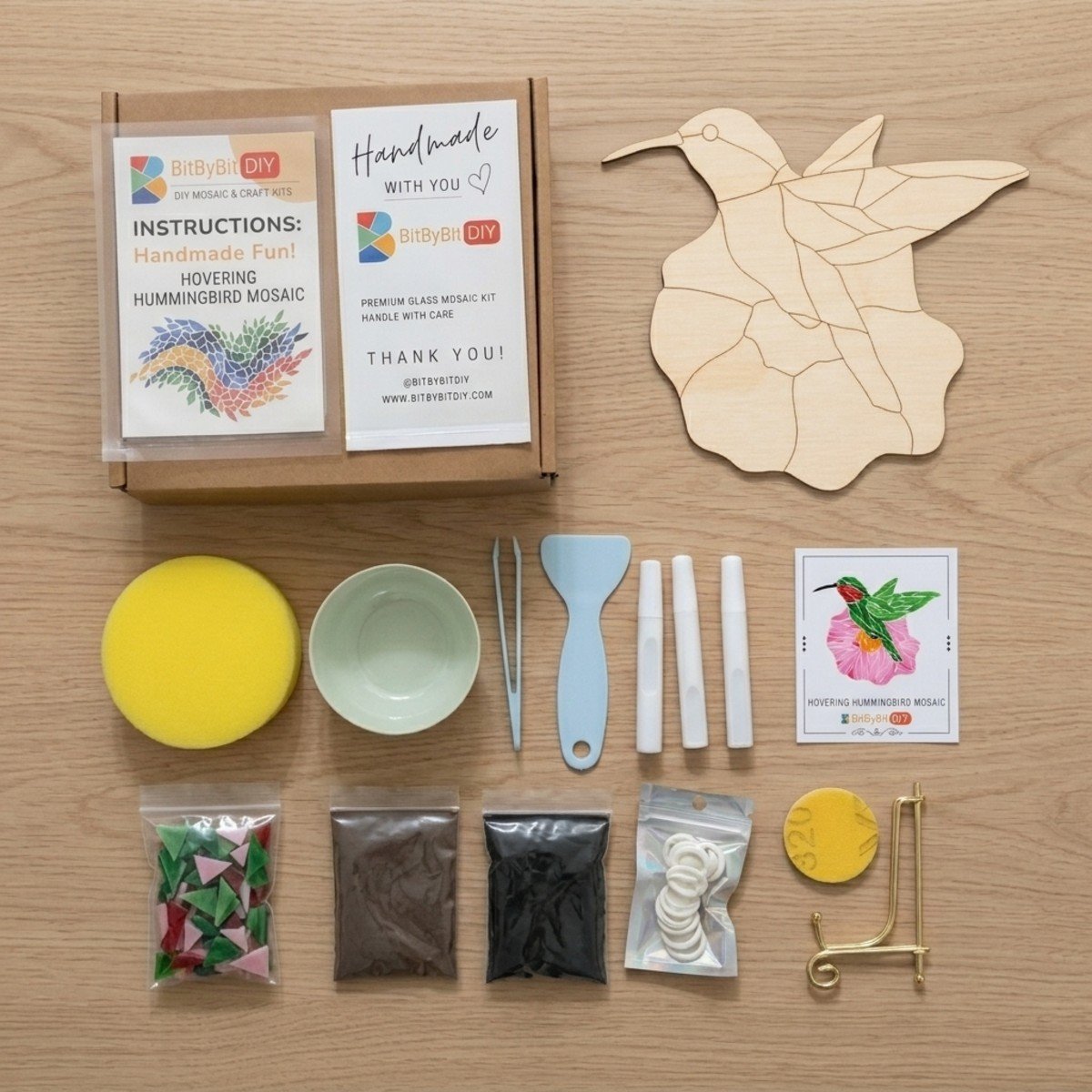 Hovering Hummingbird Glass Mosaic Art Kit