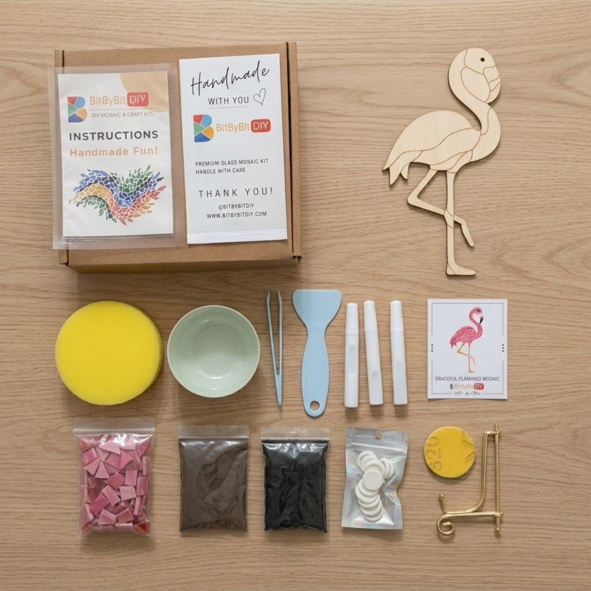 Graceful Flamingo Glass Mosaic Art Kit