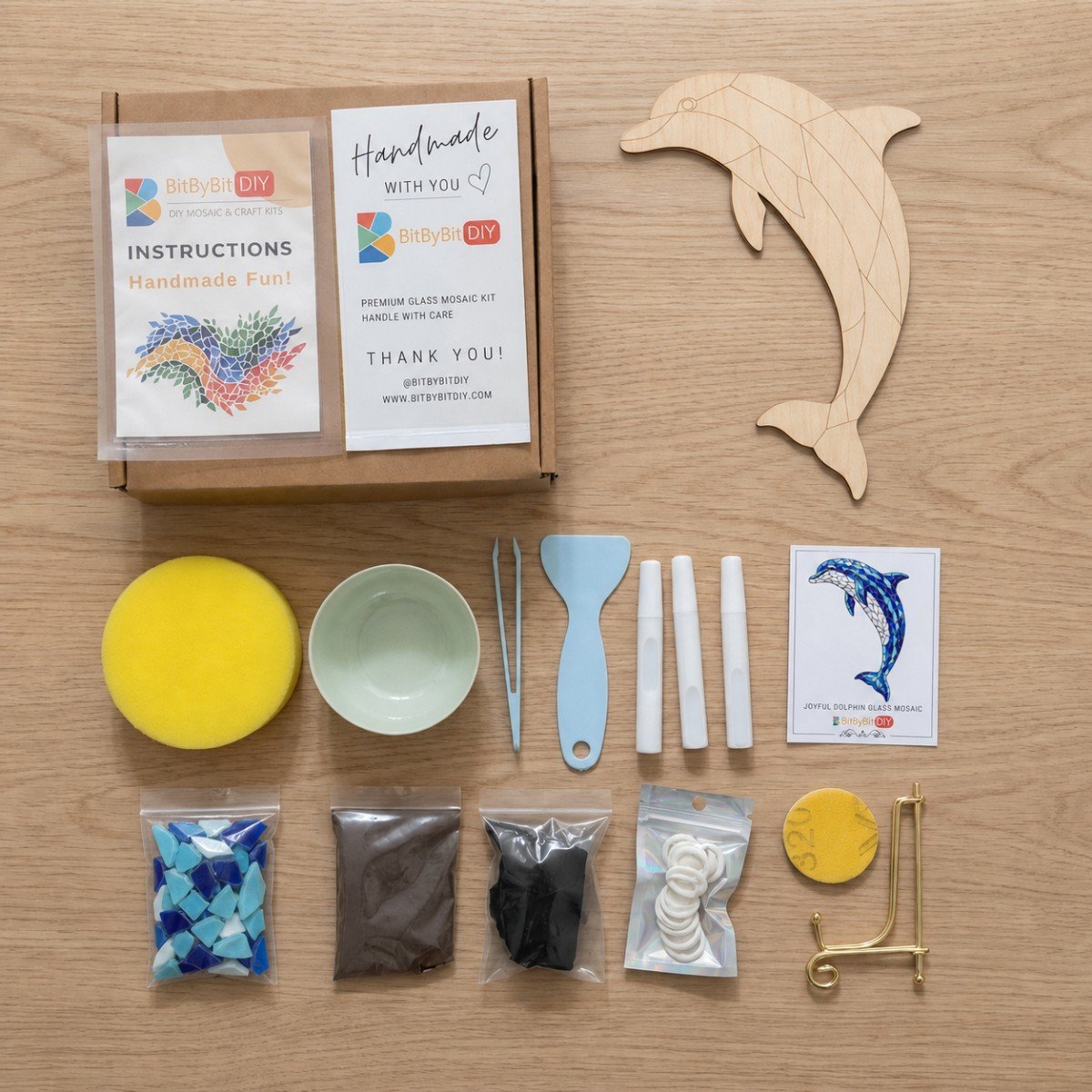 Joyful Dolphin Glass Mosaic Art Kit