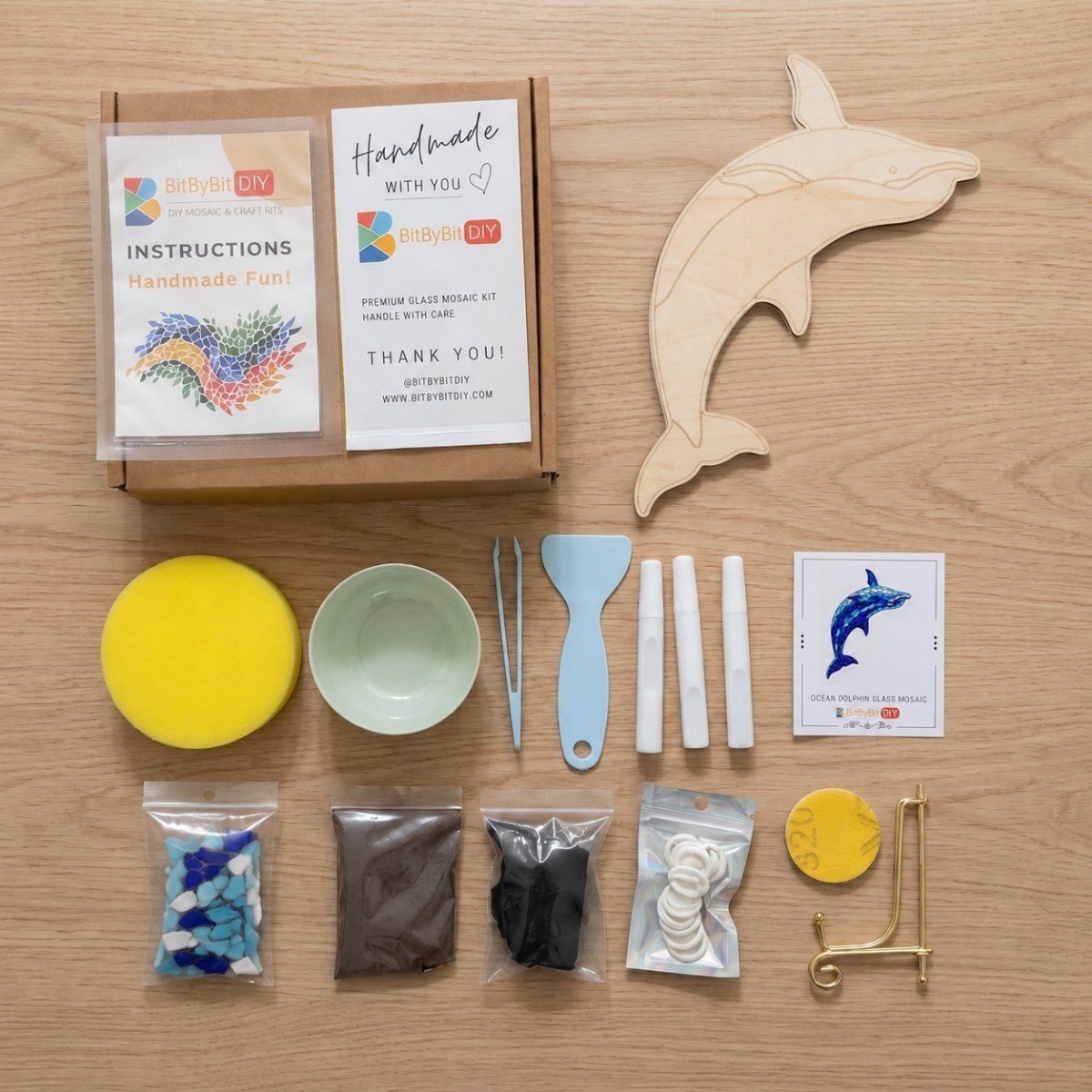 Ocean Dolphin Glass Mosaic Art Kit