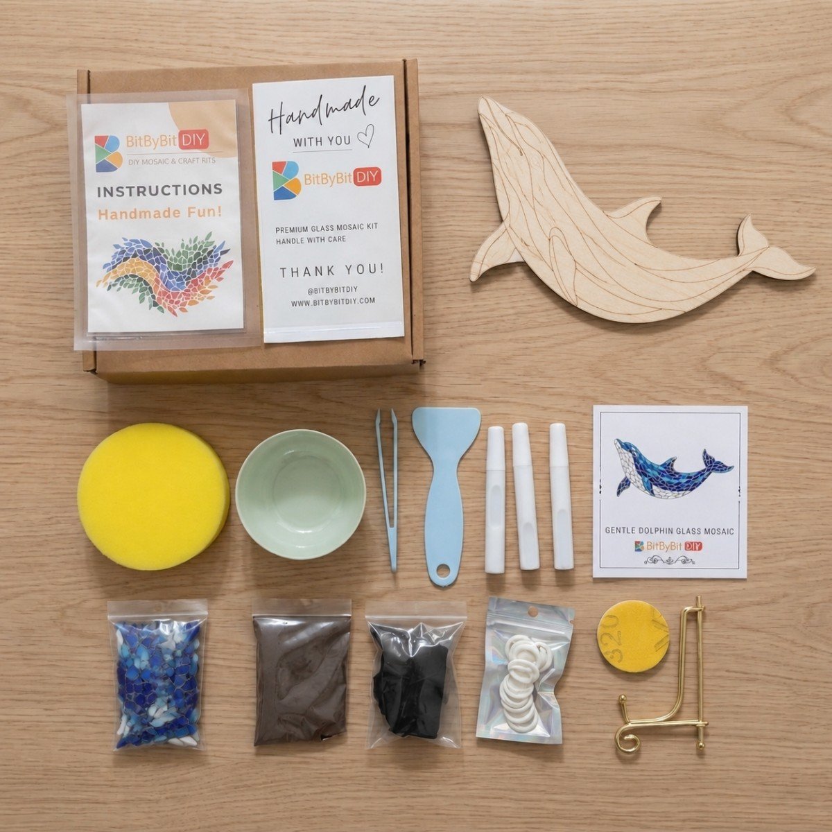 Gentle Dolphin Glass Mosaic Art Kit