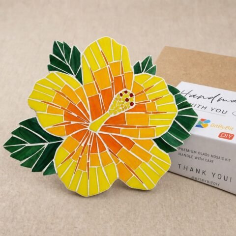 Sunny Hibiscus Glass Mosaic Art Kit