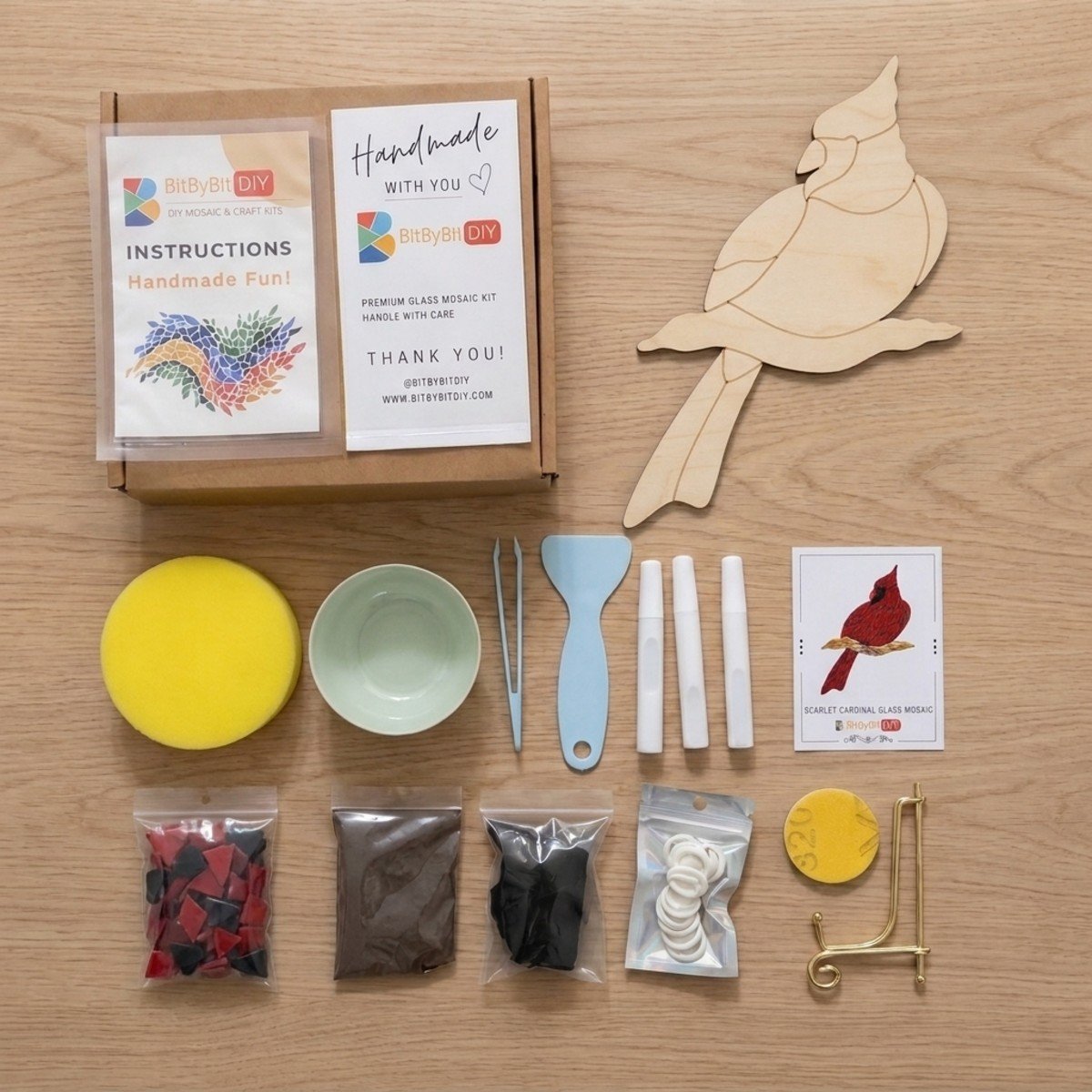 Scarlet Cardinal Mosaic Art Kit