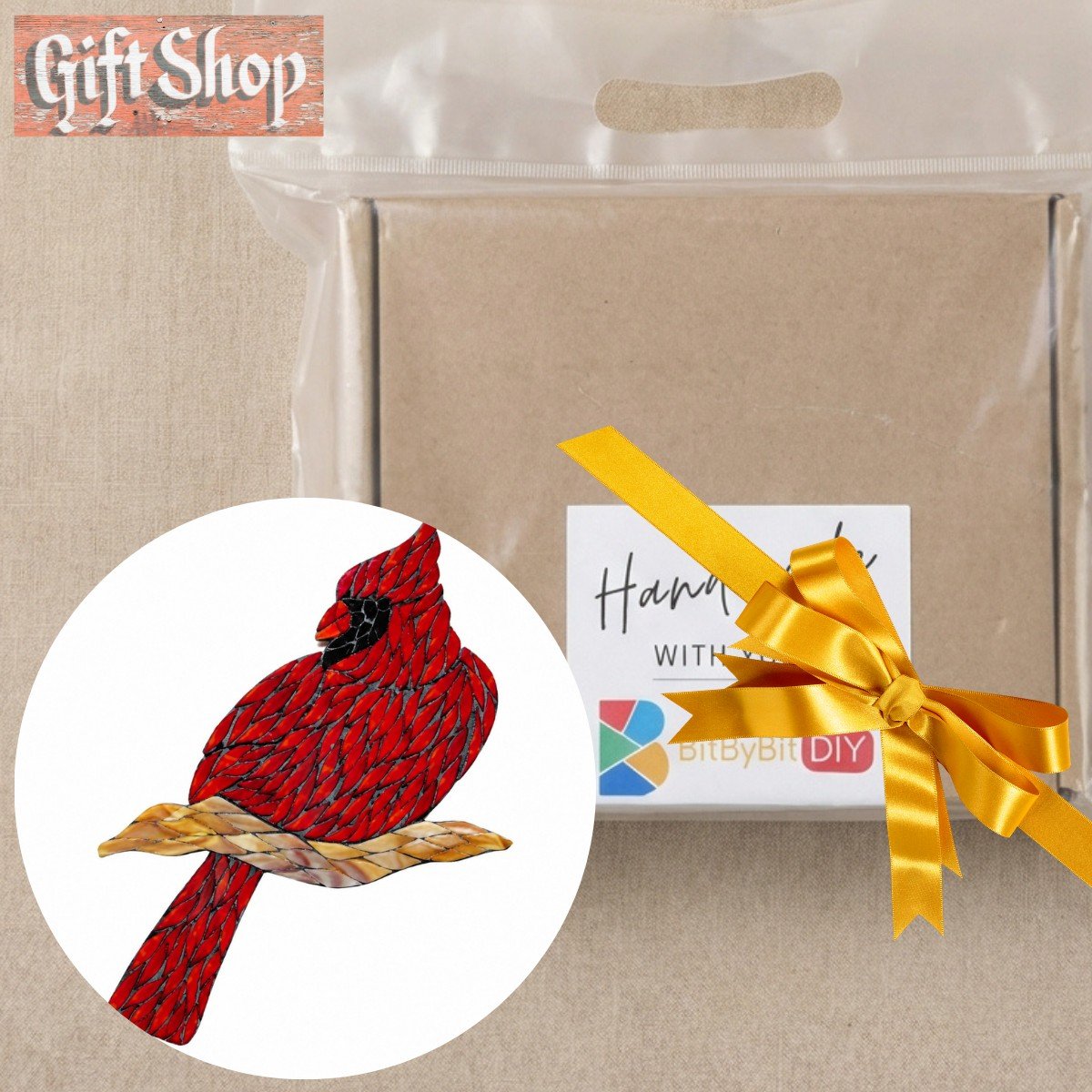 Scarlet Cardinal Mosaic Art Kit