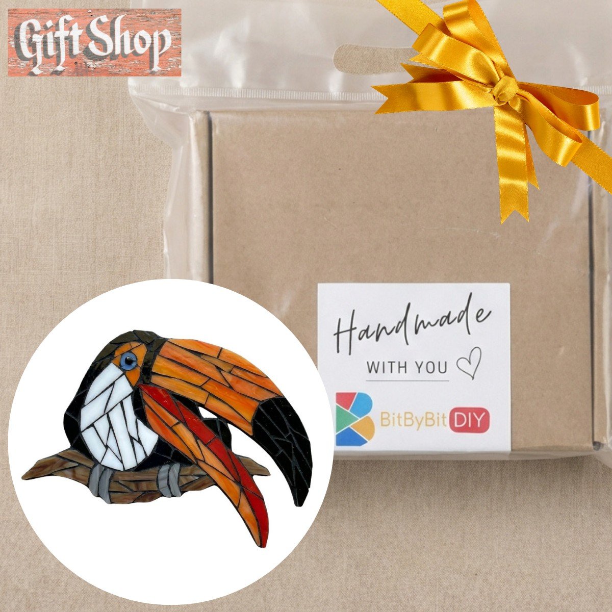 Vibrant Toucan Mosaic Art Kit