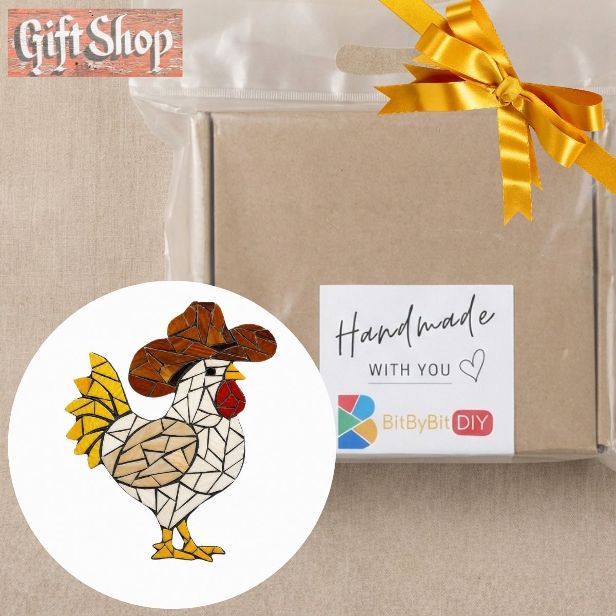 Rustic Rooster Mosaic Art Kit
