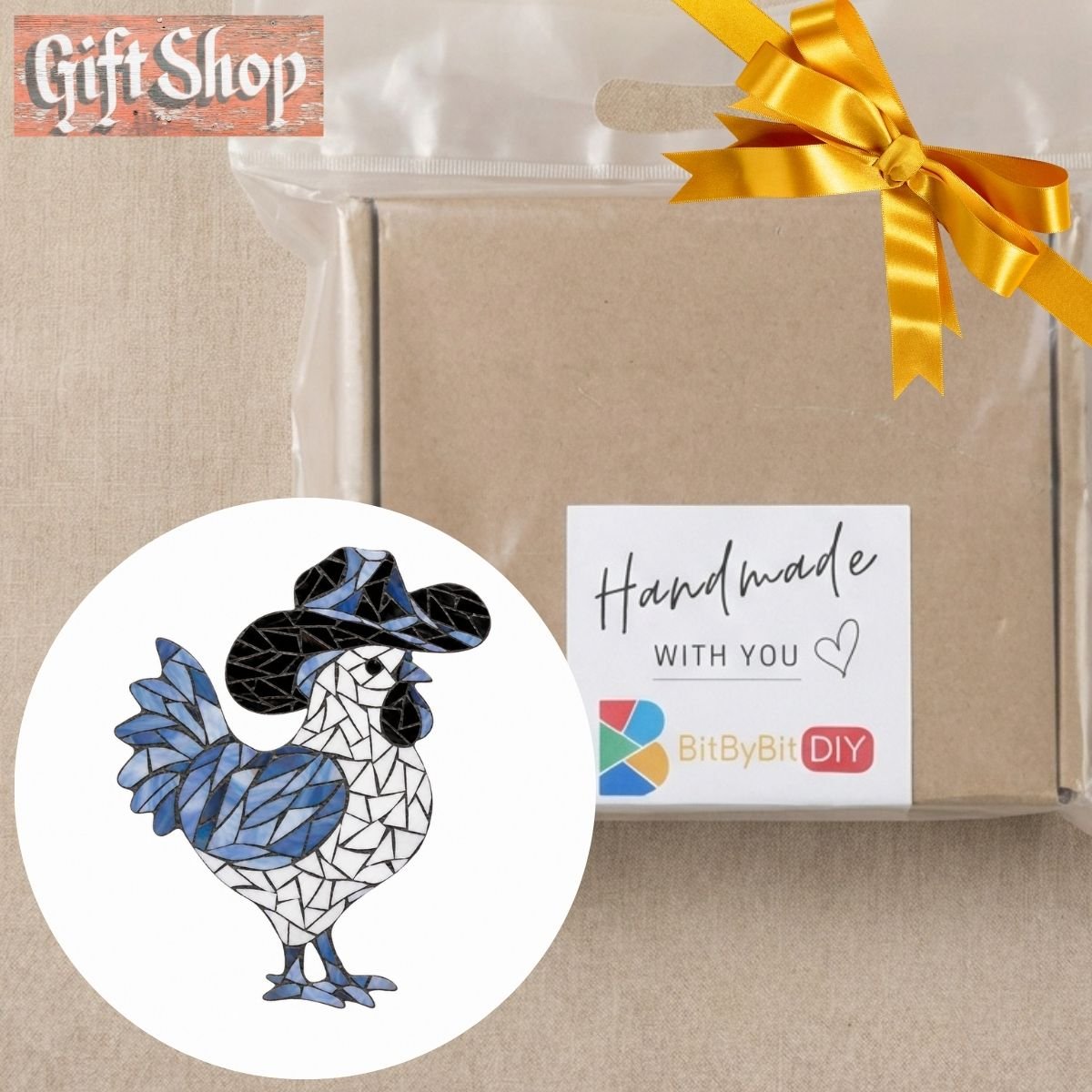 Country Rooster Mosaic Art Kit