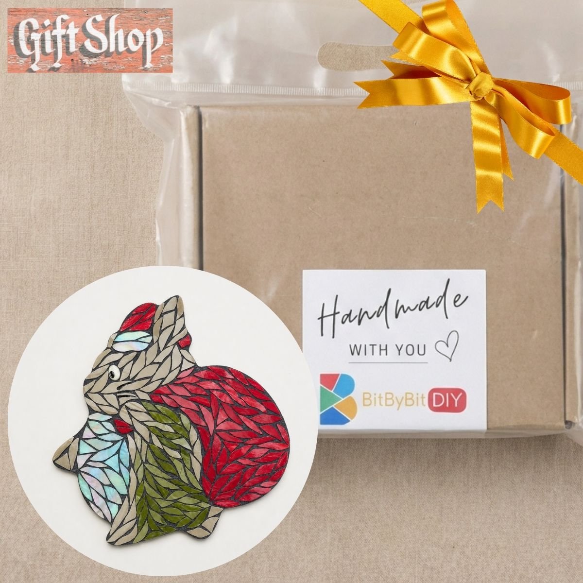 Cozy Squirrel Mosaic Art Kit