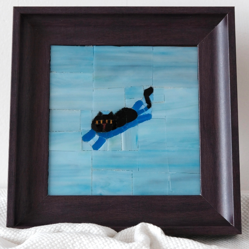 Swimming Cat Mosaic Art Kit