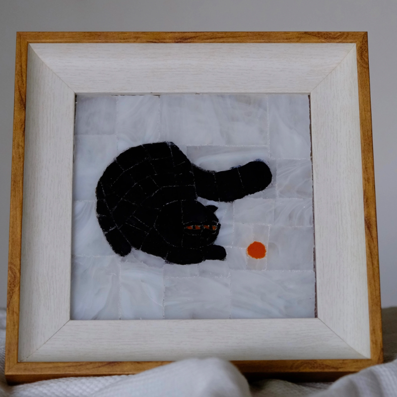 Playful Black Cat Mosaic Art Kit