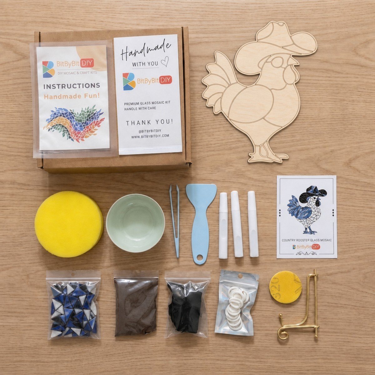 Country Rooster Mosaic Art Kit