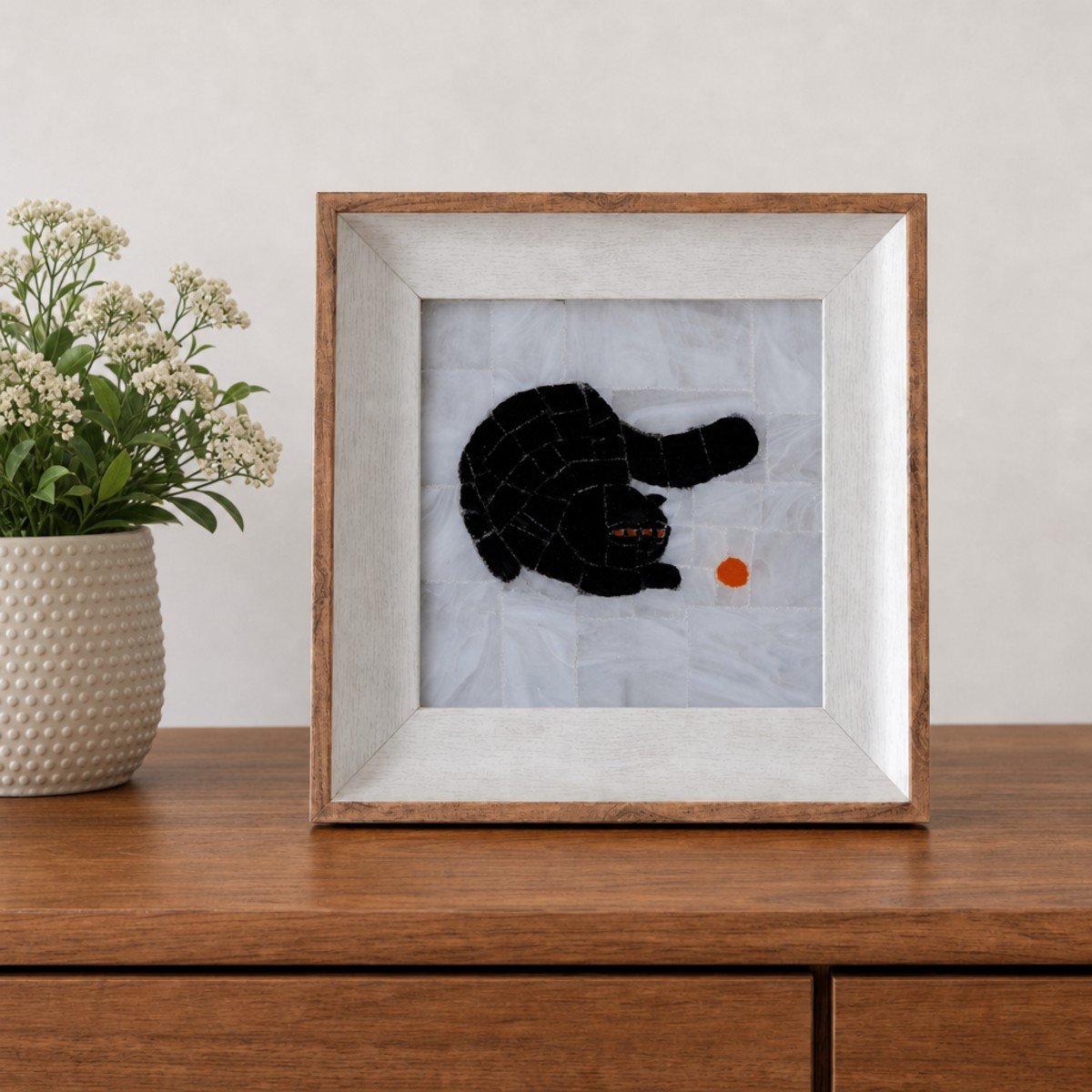 Playful Black Cat Mosaic Art Kit