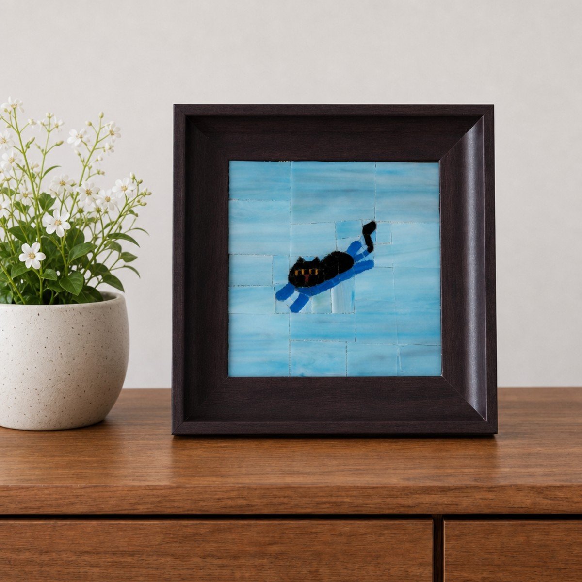 Swimming Cat Mosaic Art Kit