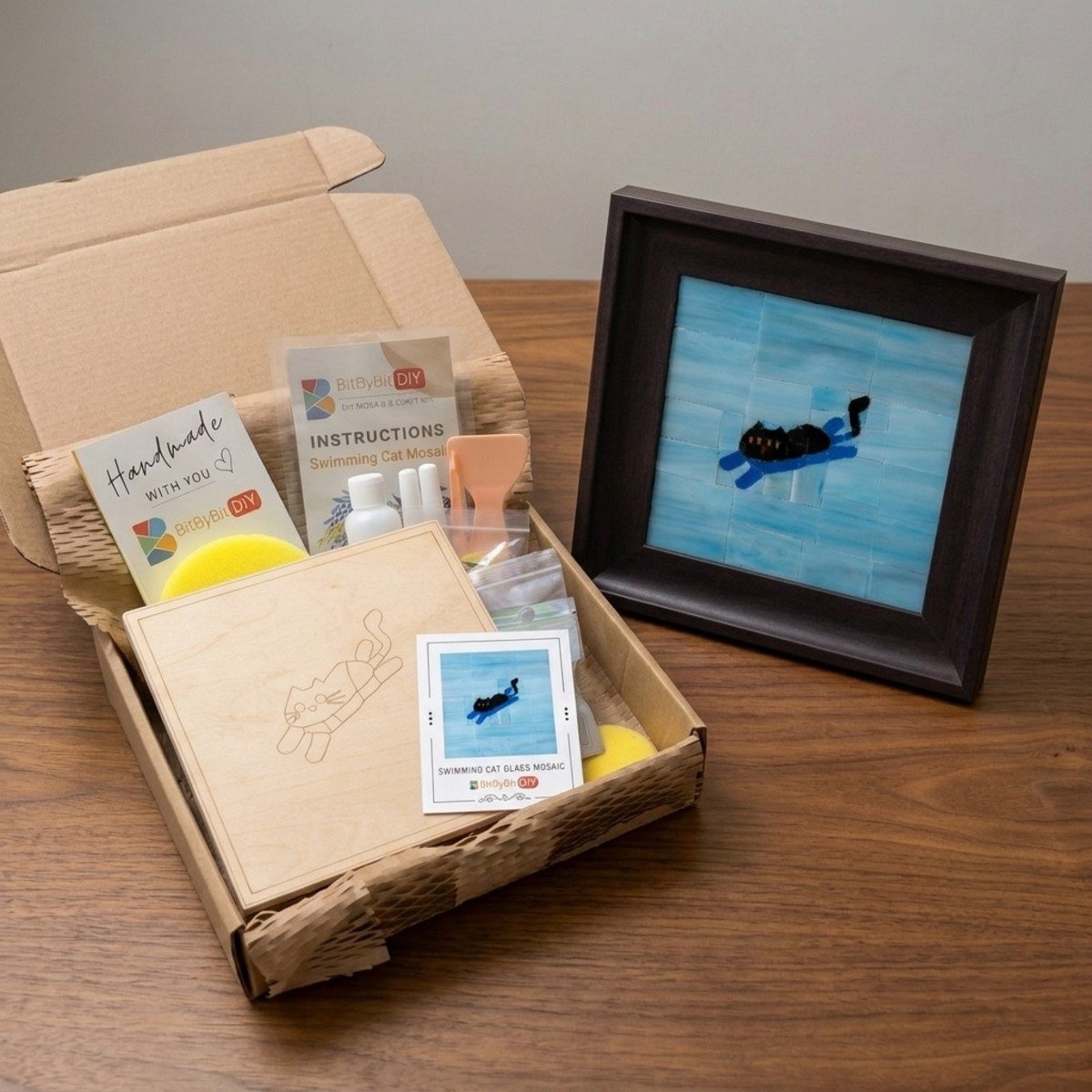 Swimming Cat Mosaic Art Kit