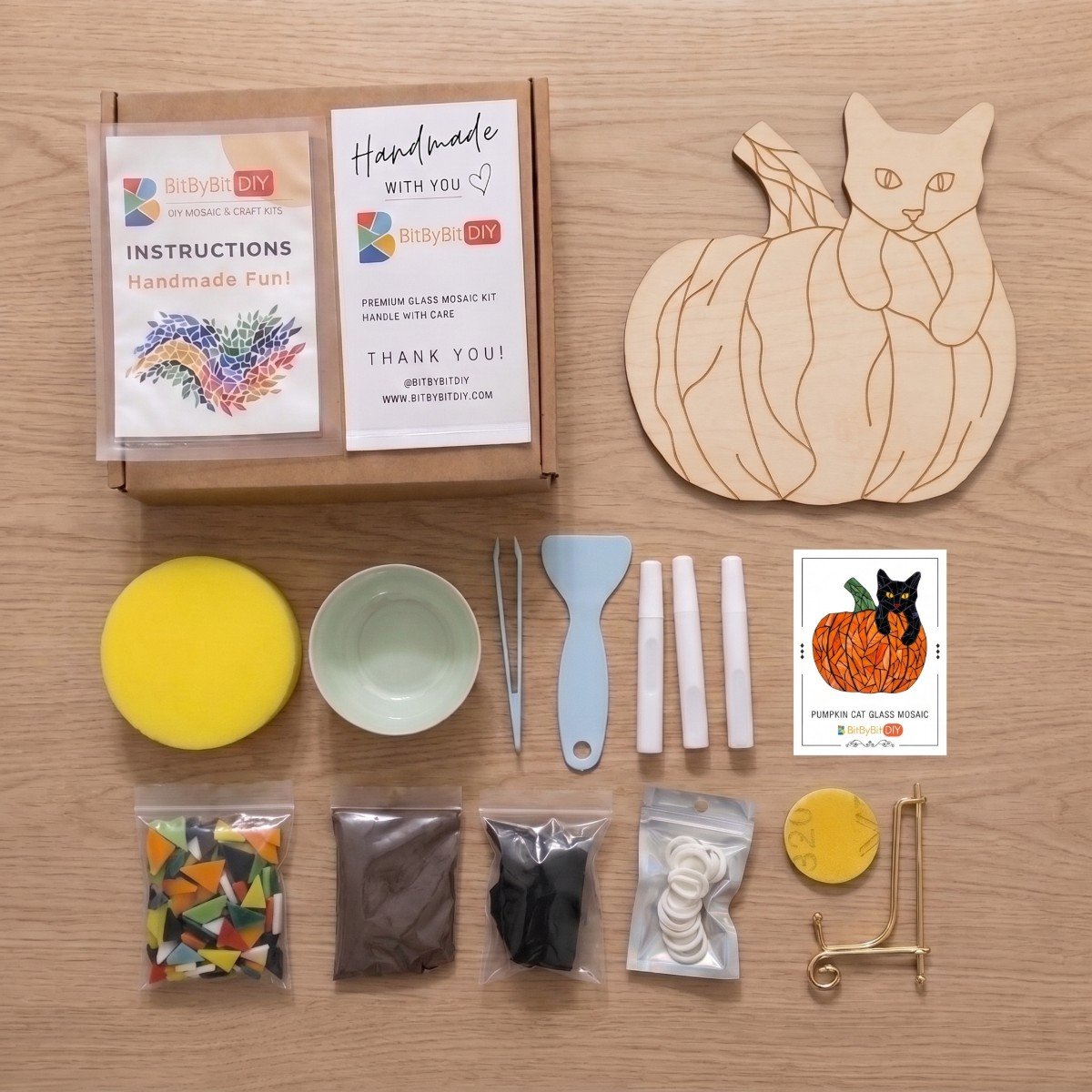 Pumpkin Cat Mosaic Art Kit