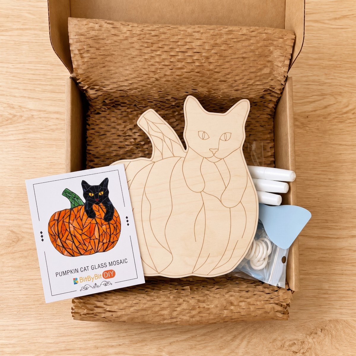 Pumpkin Cat Mosaic Art Kit